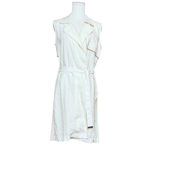 VINCE CAMUTO NEW 100% Linen Wrap Belted Jacket Vest Coat Size PS Sleeveless - Picture 8 of 10